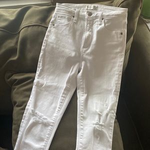 Super skinny ankle, high rise, white skinny jeans